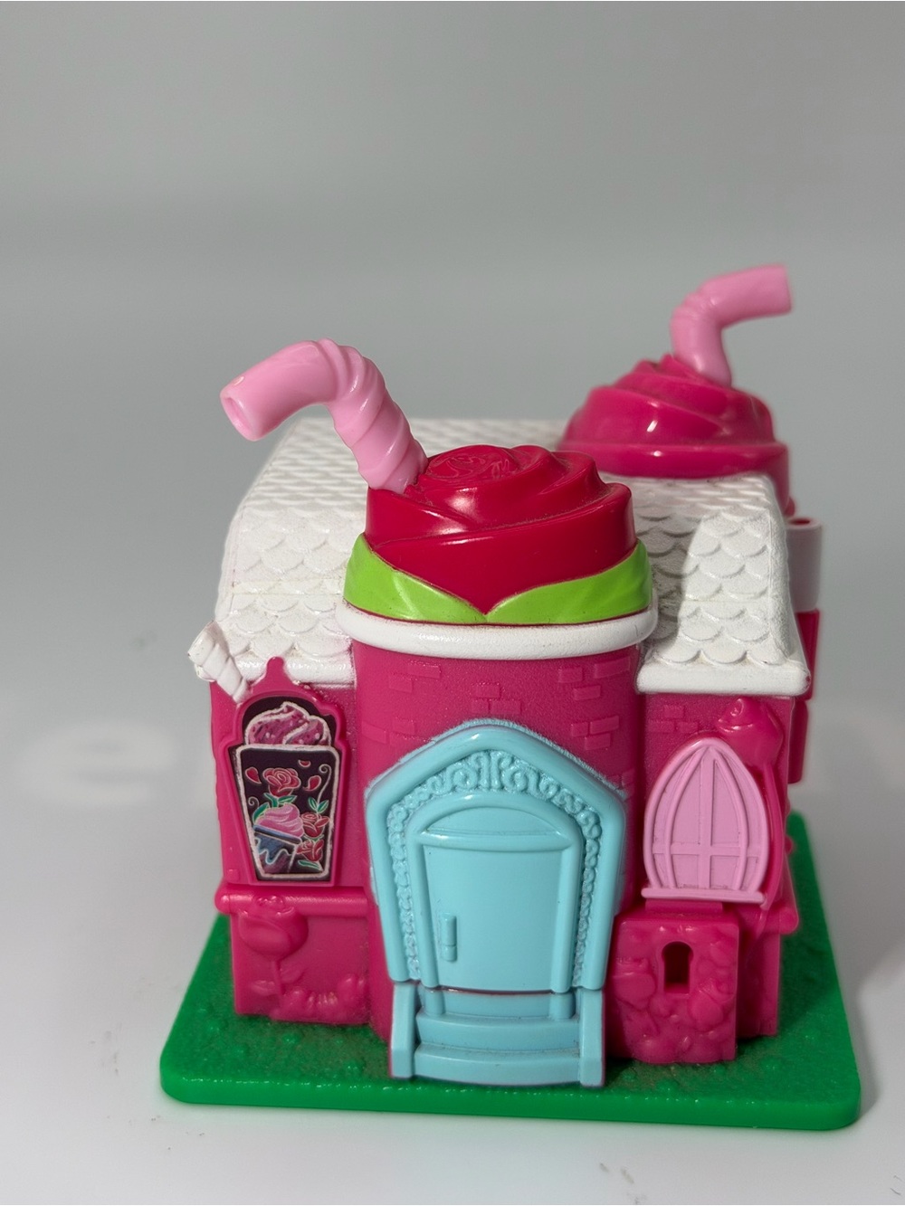 Pink Toy Playhouse with Blue Door - Kids Dolls Accessory